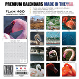 Flamingo Wall Calendar 2027 - 12" x 12" Monthly Vibrant Pink Flamingo Tropical Wading Bird Calendar