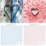 Hearts Wall Calendar 2027 - 12" x 12" Monthly Romantic Imagery & Symbolic Love Art Calendar