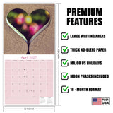 Hearts Wall Calendar 2027 - 12" x 12" Monthly Romantic Imagery & Symbolic Love Art Calendar