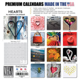 Hearts Wall Calendar 2027 - 12" x 12" Monthly Romantic Imagery & Symbolic Love Art Calendar