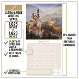 Castles Wall Calendar 2027 - 12" x 12" Monthly Majestic Medieval European Castle Travel Calendar