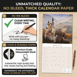 Castles Wall Calendar 2027 - 12" x 12" Monthly Majestic Medieval European Castle Travel Calendar