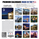 Castles Wall Calendar 2027 - 12" x 12" Monthly Majestic Medieval European Castle Travel Calendar