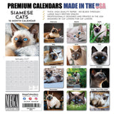 Siamese Cats Wall Calendar 2027 - 12" x 12" Monthly Intelligent & Sleek Blue-Eyed Feline Companion Calendar