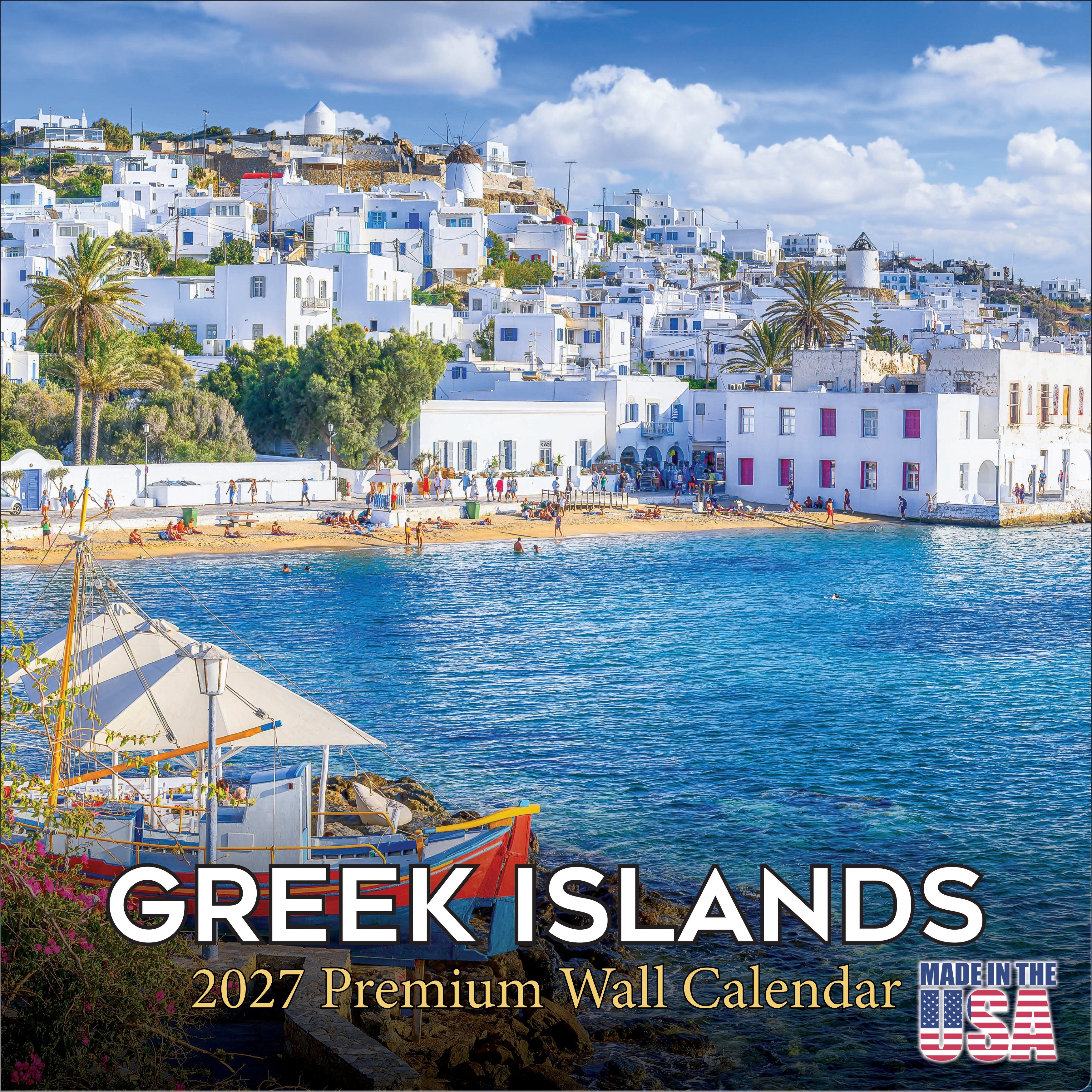 Greek Islands Wall Calendar 2027 - 12