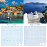 Greek Islands Wall Calendar 2027 - 12" x 12" Monthly Breathtaking Mediterranean Aegean Sea Travel Scenery Calendar
