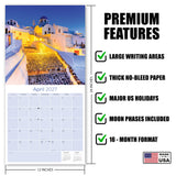 Greek Islands Wall Calendar 2027 - 12" x 12" Monthly Breathtaking Mediterranean Aegean Sea Travel Scenery Calendar