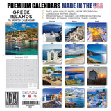 Greek Islands Wall Calendar 2027 - 12" x 12" Monthly Breathtaking Mediterranean Aegean Sea Travel Scenery Calendar