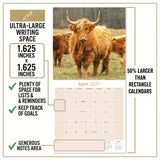 Highland Cows Wall Calendar 2027 - 12" x 12" Monthly Rustic Cattle & Scottish Highland Cow Calendar