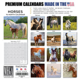 Horses Wall Calendar 2027 - 12" x 12" Monthly Majestic Equine & Galloping Stallion Fine Art Calendar