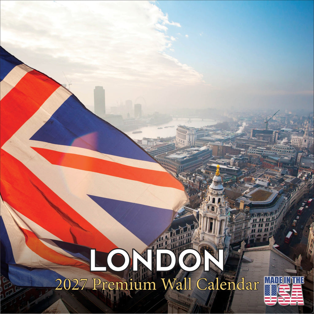 London Wall Calendar 2027 - 12" x 12" Monthly Iconic British Landmark Architecture & Cityscape Travel Calendar