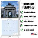 London Wall Calendar 2027 - 12" x 12" Monthly Iconic British Landmark Architecture & Cityscape Travel Calendar