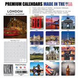 London Wall Calendar 2027 - 12" x 12" Monthly Iconic British Landmark Architecture & Cityscape Travel Calendar