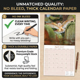Owls Wall Calendar 2027 - 12" x 12" Monthly Majestic Raptors & Wise Nocturnal Bird Calendar
