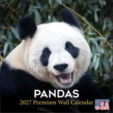 Pandas Wall Calendar 2027 - 12" x 12" Monthly Adorable Giant Pandas & Cute Bamboo Nature Calendar
