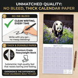 Pandas Wall Calendar 2027 - 12" x 12" Monthly Adorable Giant Pandas & Cute Bamboo Nature Calendar