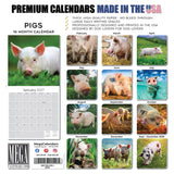 Pigs Wall Calendar 2027 - 12" x 12" Monthly Intelligent Farm Animals & Clever Heritage Hog Calendar