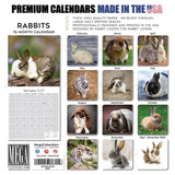 Rabbits Wall Calendar 2027 - 12" x 12" Monthly Gentle & Curious Bunny Rabbit Nature Calendar