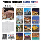 Rome Wall Calendar 2027 - 12" x 12" Monthly Iconic Italian Architecture & Cityscape Travel Calendar