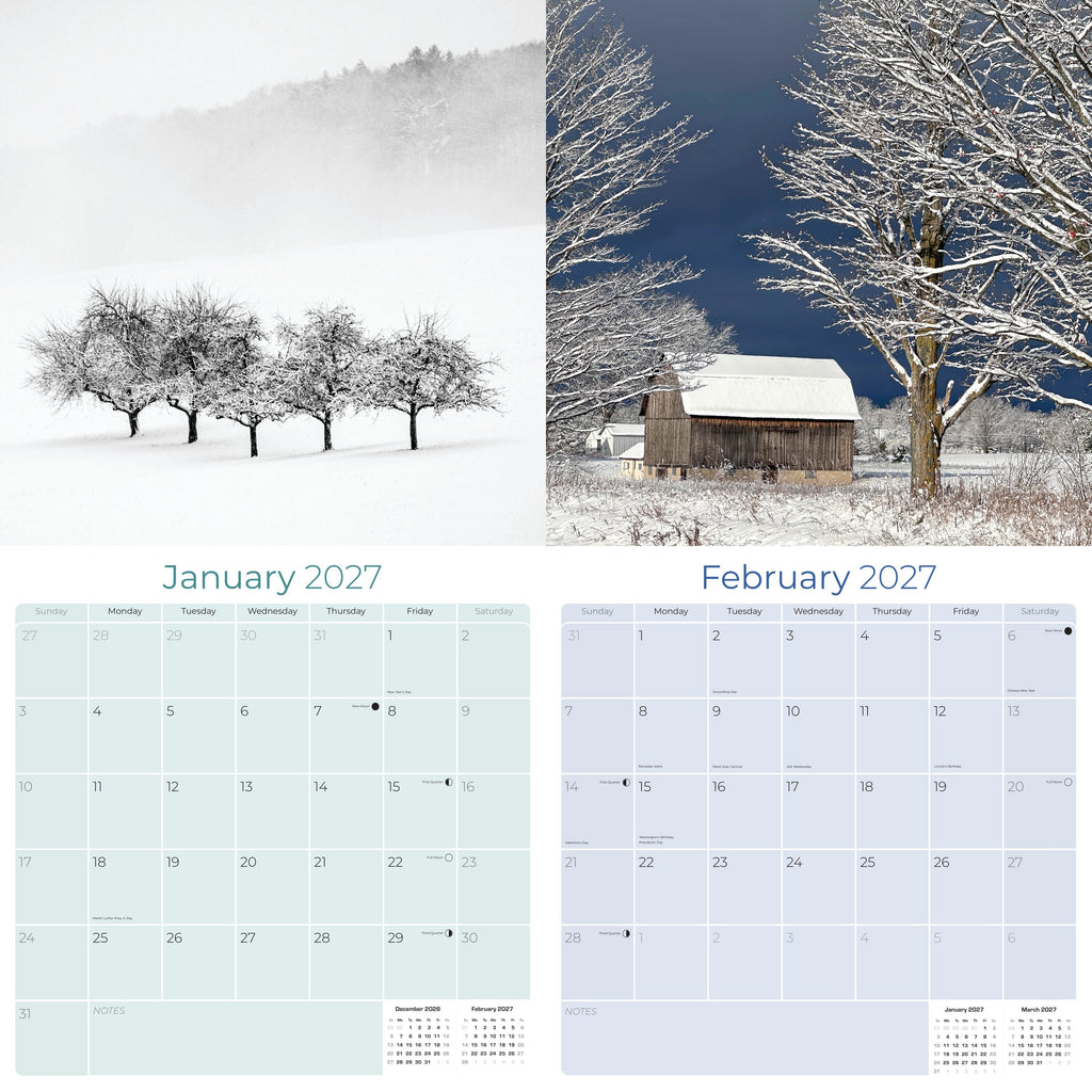 Seasons Wall Calendar 2027 - 12" x 12" Monthly Breathtaking Four Seasons Nature Scenery Calendar