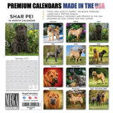 Shar Pei Wall Calendar 2027 - 12" x 12" Monthly Loyal & Independent Wrinkle Dog Breed Calendar