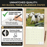 Sheep Wall Calendar 2027 - 12" x 12" Monthly Gentle & Pastoral Farm Animal Sheep Breed Calendar