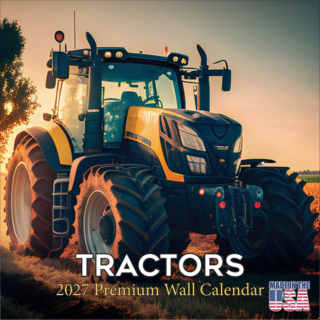 Tractors Wall Calendar 2027 - 12" x 12" Monthly Farm Machinery Calendar