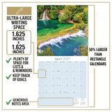 Waterfalls Wall Calendar 2027 - 12" x 12" Monthly Breathtaking Scenic Cascades & Nature Landscape Calendar