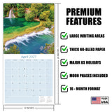 Waterfalls Wall Calendar 2027 - 12" x 12" Monthly Breathtaking Scenic Cascades & Nature Landscape Calendar