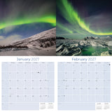 Northern Lights Wall Calendar 2027 - 12" x 12" Monthly Majestic Aurora Borealis & Night Sky Scenery Calendar