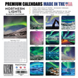 Northern Lights Wall Calendar 2027 - 12" x 12" Monthly Majestic Aurora Borealis & Night Sky Scenery Calendar