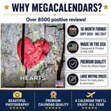 Hearts Wall Calendar 2027 - 12" x 12" Monthly Romantic Imagery & Symbolic Love Art Calendar