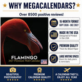 Flamingo Wall Calendar 2027 - 12" x 12" Monthly Vibrant Pink Flamingo Tropical Wading Bird Calendar