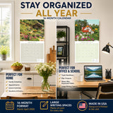 Cottage Gardens Wall Calendar 2027 - 12" x 12" Monthly Beautiful English Country Cottage Floral Scenery Calendar