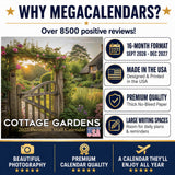 Cottage Gardens Wall Calendar 2027 - 12" x 12" Monthly Beautiful English Country Cottage Floral Scenery Calendar