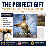 Donkeys Wall Calendar 2027 - 12" x 12" Monthly Charming Farm Equine & Long Eared Donkey Calendar