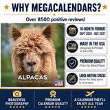 Alpacas Wall Calendar 2027 - 12" x 12" Monthly Farm Animal Herd & Cute Alpaca Art Calendar
