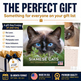 Siamese Cats Wall Calendar 2027 - 12" x 12" Monthly Intelligent & Sleek Blue-Eyed Feline Companion Calendar