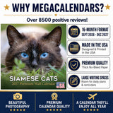 Siamese Cats Wall Calendar 2027 - 12" x 12" Monthly Intelligent & Sleek Blue-Eyed Feline Companion Calendar
