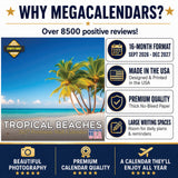 Amazing Beaches Wall Calendar 2027 - 12" x 12" Monthly Breathtaking Tropical Paradise Coastal Scenery Calendar
