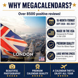 London Wall Calendar 2027 - 12" x 12" Monthly Iconic British Landmark Architecture & Cityscape Travel Calendar