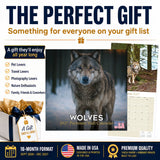 Wolves Wall Calendar 2027 - 12" x 12" Monthly Majestic & Powerful Wild Wolf Wildlife Nature Calendar
