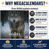 Wolves Wall Calendar 2027 - 12" x 12" Monthly Majestic & Powerful Wild Wolf Wildlife Nature Calendar