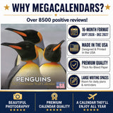 Penguins Wall Calendar 2027 - 12" x 12" Monthly Resilient Antarctic Wildlife & Playful Pod Calendar
