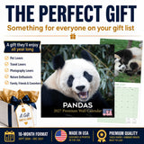 Pandas Wall Calendar 2027 - 12" x 12" Monthly Adorable Giant Pandas & Cute Bamboo Nature Calendar