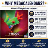 Frogs Wall Calendar 2027 - 12" x 12" Monthly Colorful Exotic Tree Frogs Amphibian Nature Calendar