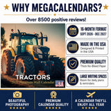 Tractors Wall Calendar 2027 - 12" x 12" Monthly Farm Machinery Calendar