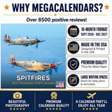Spitfires Wall Calendar 2027 - 12" x 12" Monthly WWII Fighter Aircraft Calendar