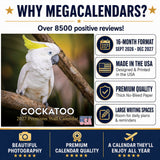 Cockatoos Wall Calendar 2027 - 12" x 12" Monthly Bird Breed Calendar