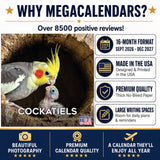 Cockatiels Wall Calendar 2027 - 12" x 12" Monthly Bird Breed Calendar